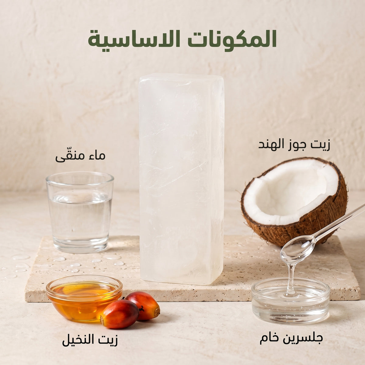صابون جلسرين الخام الشفاف النقي